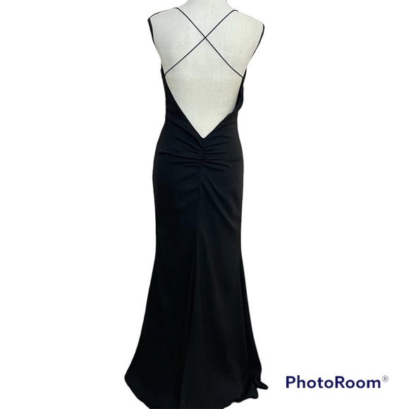 Jarlo Evening Dress Black Spaghetti Strap Event Dress Size 4 - Picture 3 of 14